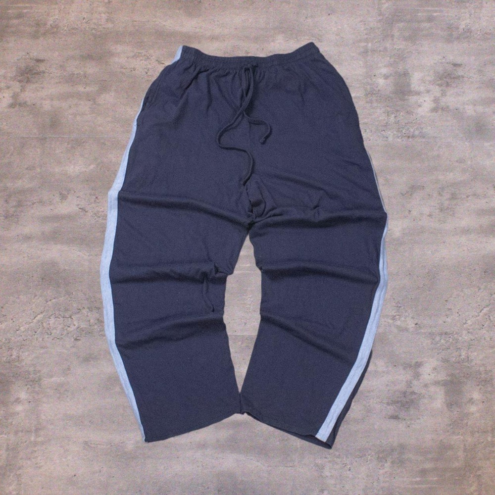 Vintage 90's Baggy Striped Realx Fit Wide Legged Dark Blue Sweatpant's
